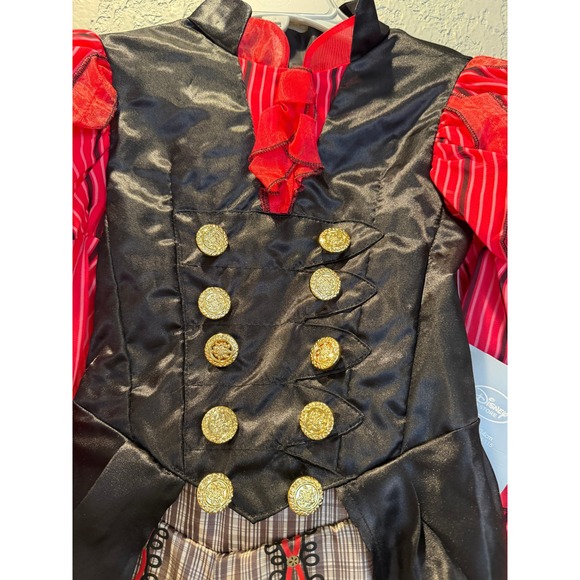 Disney Store Pirate Costume Jumpsuit Kids Size 4 Red Black Striped Plaid NWT - Picture 3 of 7